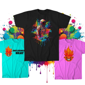 DTF film printing example for t-shirts and clothing