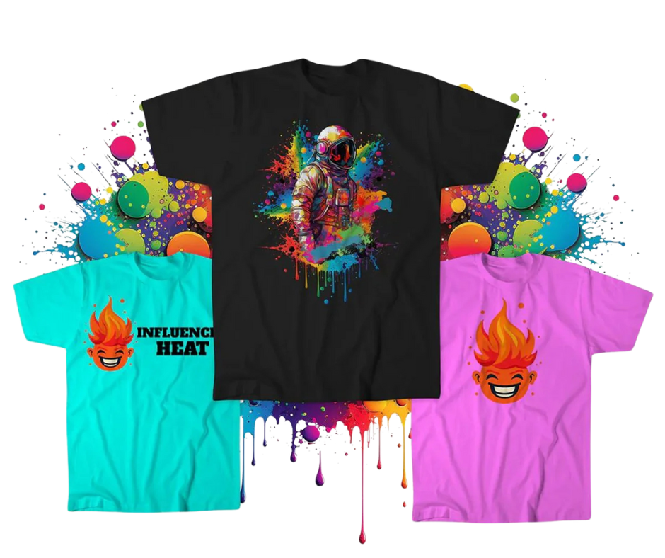 DTF film printing example for t-shirts and clothing