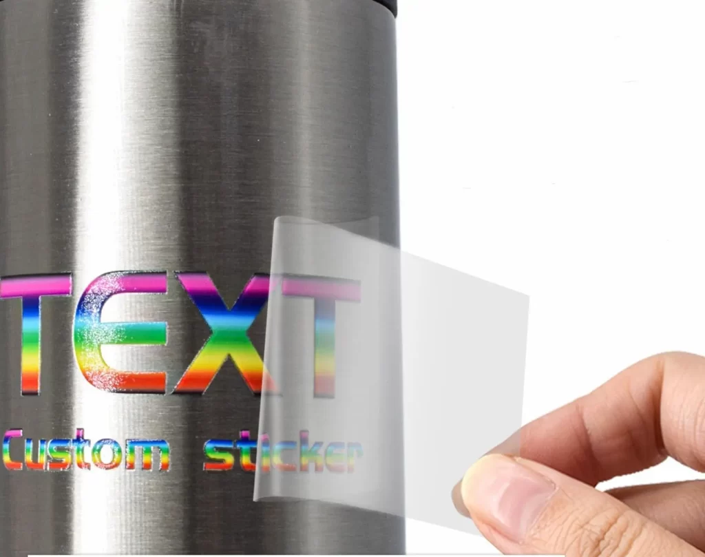 UVDTF printing example on hard surface sticker